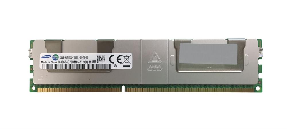 M386B4G70DM0-YH9 Samsung 32GB PC3-10600 DDR3-1333MHz ECC Registered CL9 240-Pin Load Reduced DIMM 1.35V Low Voltage Quad Rank Memory Module