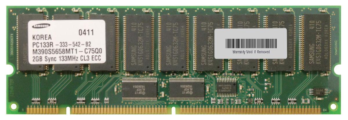 M390S5658MT1-C75Q0 Samsung 2GB PC133 133MHz ECC Registered CL3 168-Pin DIMM Memory Module