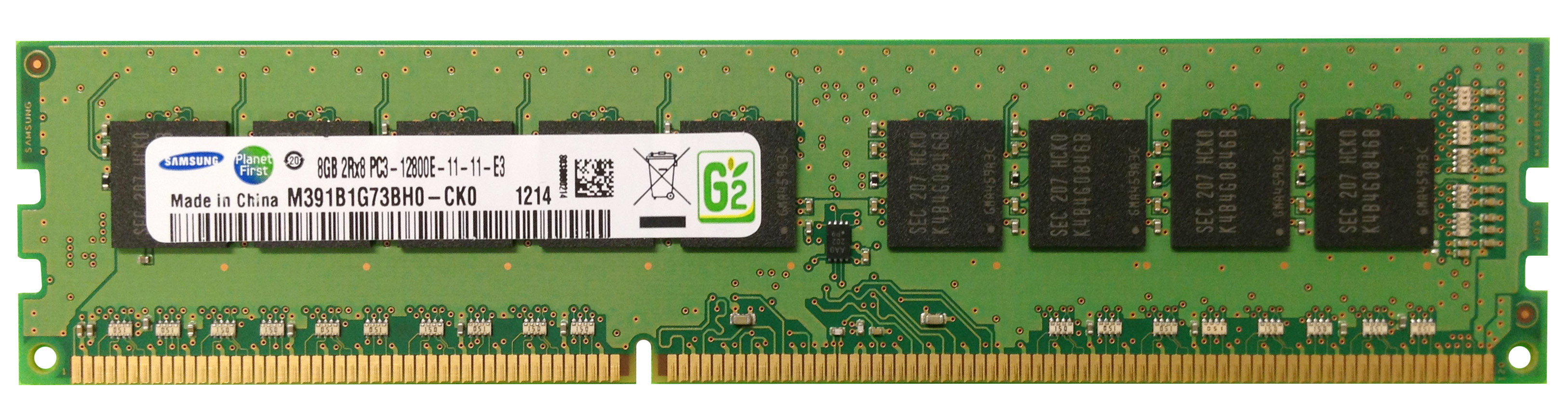 M391B1G73BH0-CK0 Samsung 8GB PC3-12800 DDR3-1600MHz ECC Unbuffered CL11 240-Pin DIMM Dual Rank Memory Module