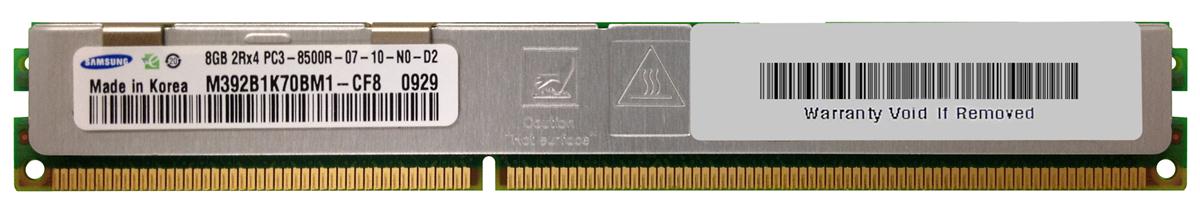 M392B1K70BM1-CF8 Samsung 8GB PC3-8500 DDR3-1066MHz ECC Registered CL7 240-Pin DIMM Very Low Profile (VLP) Dual Rank Memory Module