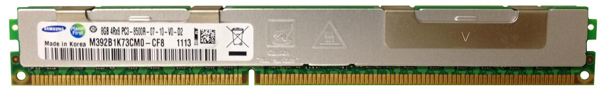 M392B1K73CM0-CF8 Samsung 8GB PC3-8500 DDR3-1066MHz ECC Registered CL7 240-Pin DIMM Very Low Profile (VLP) Quad Rank Memory Module