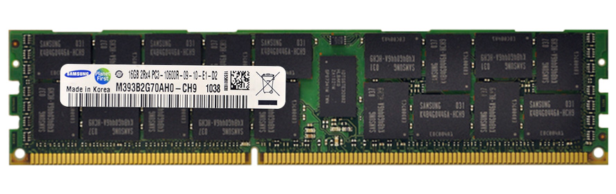 M393B2G70AH0-CH9 Samsung 16GB PC3-10600 DDR3-1333MHz ECC Registered CL9 240-Pin DIMM Dual Rank Memory Module