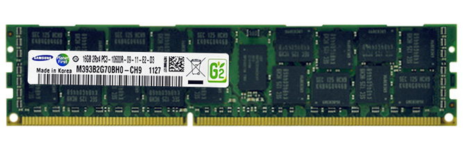 M393B2G70BH0-CH9 Samsung 16GB PC3-10600 DDR3-1333MHz ECC Registered CL9 240-Pin DIMM Dual Rank Memory Module