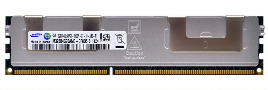 M393B4G70AM0-CF8Q5 Samsung 32GB PC3-8500 DDR3-1066MHz ECC Registered CL7 240-Pin DIMM Quad Rank Memory Module