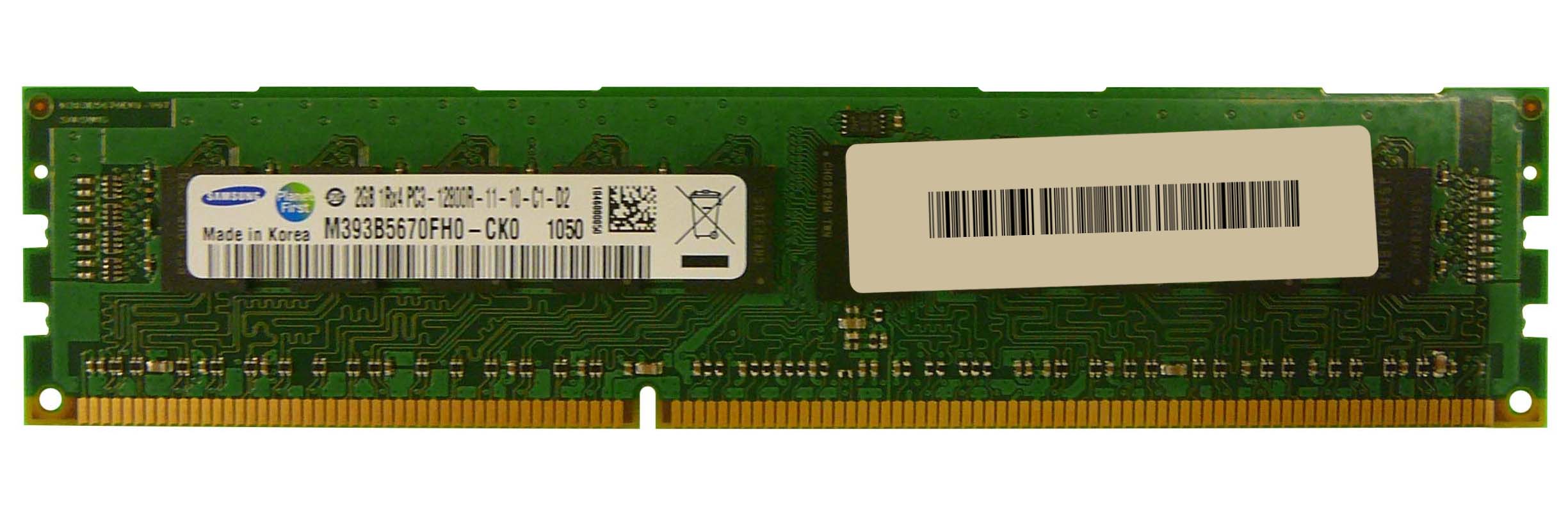 M393B5670FH0-CK0 Samsung 2GB PC3-12800 DDR3-1600MHz ECC Registered CL11 240-Pin DIMM Single Rank Memory Module