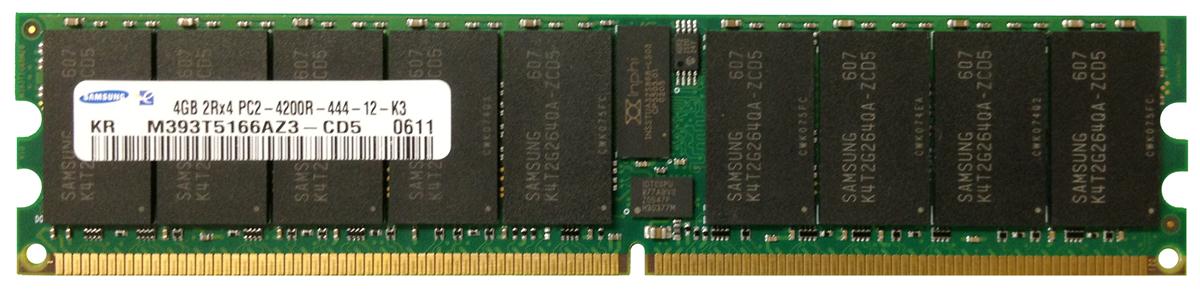 M393T5166AZ3-CD5 Samsung 4GB PC2-4200 DDR2-533MHz ECC Registered CL4 240-Pin DIMM Dual Rank Memory Module