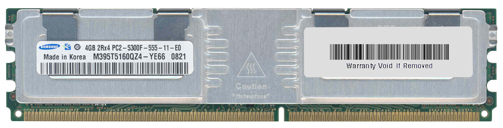 M395T5160QZ4-YE66 Samsung 4GB PC2-5300 DDR2-667MHz ECC Fully Buffered CL5 240-Pin DIMM 1.55v Low Voltage Memory Module