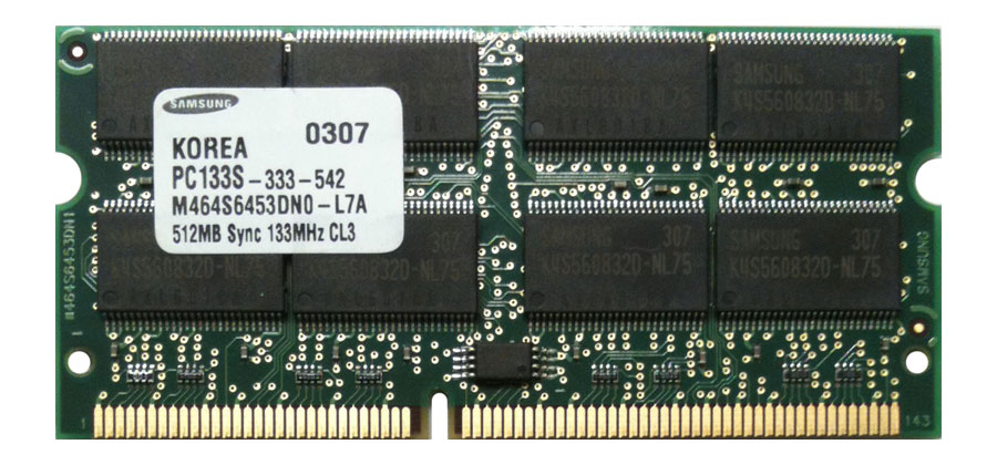 88.1326079 512MB Module SDRAM Sodimm PC133 CL=3 Non-Parity 133Mhz 3.3V 64Meg x 64 for Dell Latitude C510 A0743889; A0361971; F6811; 311-2036; A0361971; SNP4F453C/512