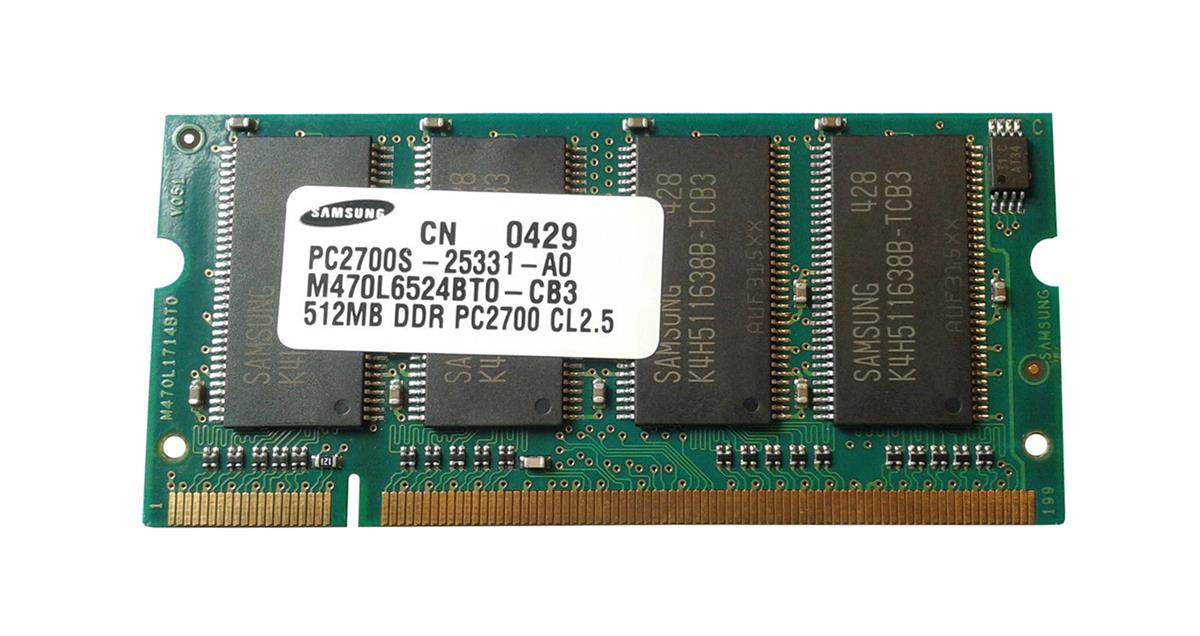 M4L-PC1333ND1D1625S-512M M4L Certified 512MB 333MHz DDR PC2700 Non-ECC CL2.5 200-Pin Dual Rank x16 SoDimm