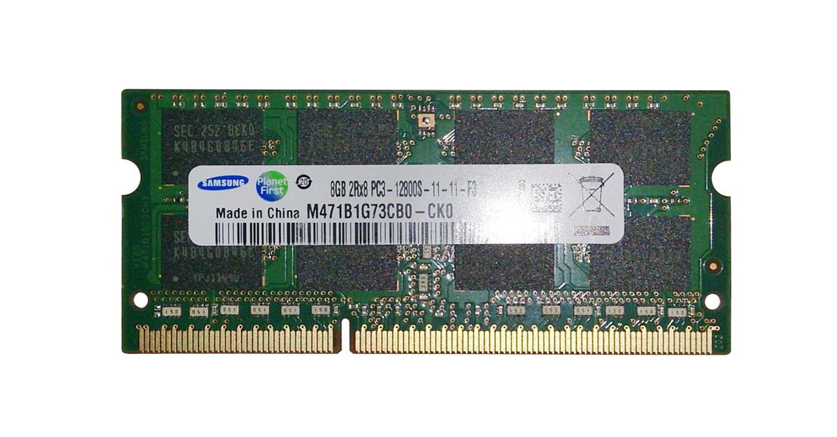 M471B1G73CB0-CK0 Samsung 8GB PC3-12800 DDR3-1600MHz non-ECC Unbuffered CL11 204-Pin SoDimm Dual Rank Memory Module