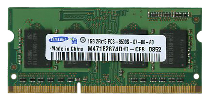 3D-13D344N646996-1G 1GB Module DDR3 SoDimm 204-Pin PC3-8500 CL=7 non- ECC Unbuffered DDR3-1066 128Meg x 64 for Toshiba Tecra S11-12U n/a