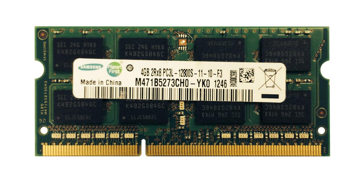 M471B5273CH0-YK0 Samsung 4GB PC3-12800 DDR3-1600MHz non-ECC Unbuffered CL11 204-Pin SoDimm 1.35V Low Voltage Dual Rank Memory Module