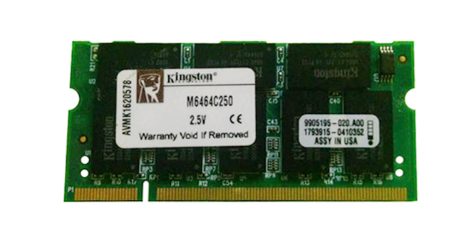 M6464C250 Kingston 512MB PC2700 DDR-333MHz non-ECC Unbuffered CL2.5 200-Pin SoDimm Memory Module