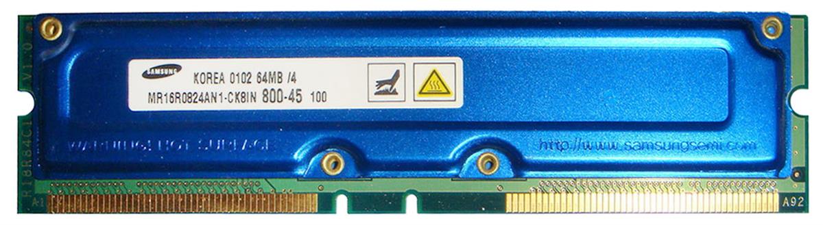 10.48135 Samsung 128MB Kit (2 X 64MB) RDRAM PC800 non-ECC 45ns 800MHz 184-Pin 2.5v 32Meg x 16 For Lenovo PC 300PL 6594-a3U