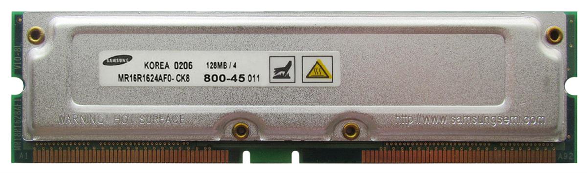 MR16R1624AF0-CK8 Samsung Rambus 128MB PC800 800MHz non-ECC 45ns 184-Pin RDRAM RIMM Memory Module
