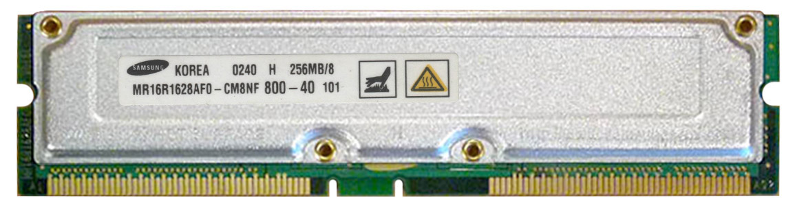 MR16R1628AFO-CM8 Samsung Rambus 256MB PC800 800MHz 40ns non-ECC 184-Pin RDRAM RIMM Memory Module