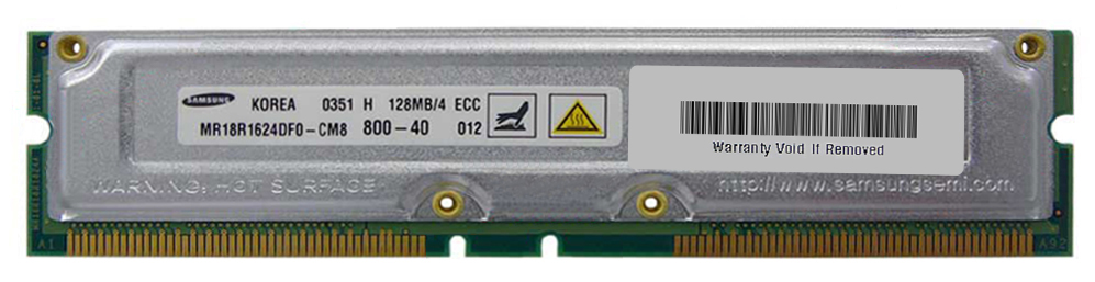 88.76550 256MB ECC PC800 RDRAM Kit for Dell Precision Workstation 350 311-2514