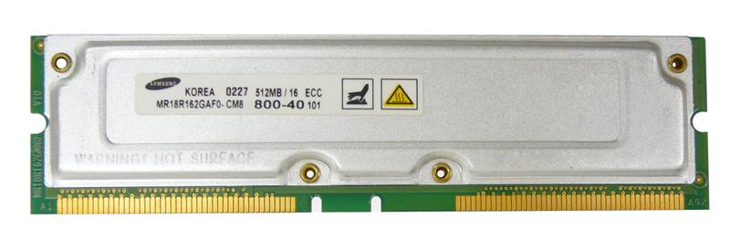 10.68058 Samsung 1GB Kit (2 X 512MB) RDRAM PC800 ECC 40ns 800MHz 184-Pin 2.5v 256Meg x 18 For Dell Dimension 8100 1.4G