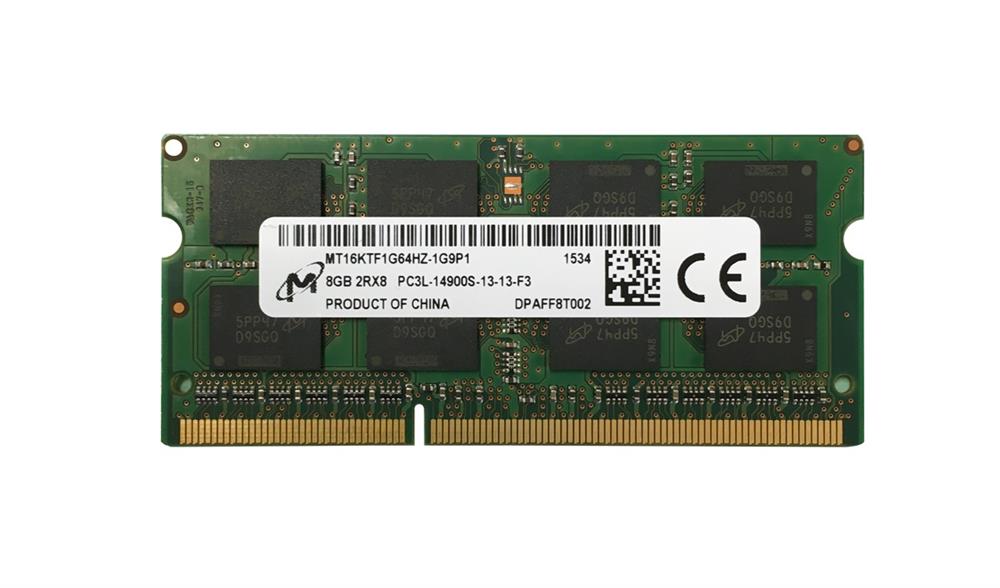 MT16KTF1G64HZ-1G9 Micron 8GB PC3-14900 DDR3-1866MHz non-ECC Unbuffered CL13 204-Pin SoDimm 1.35V Dual Rank Memory Module