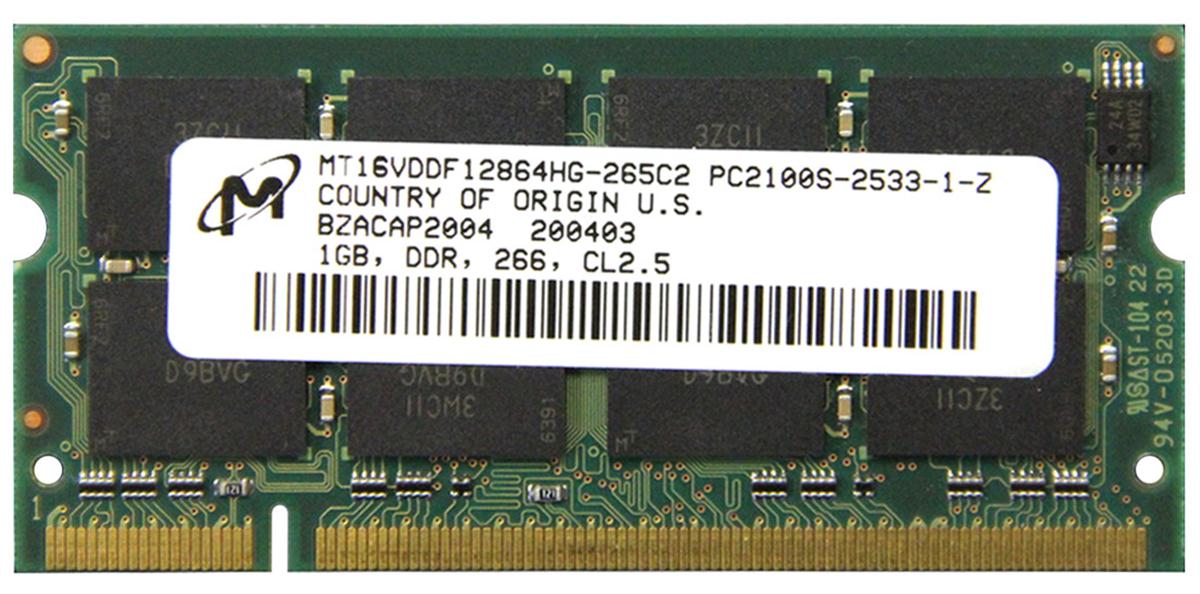 3DDL07N020 3D Memory 1GB PC2100 DDR-266MHz 200-Pin SoDimm Memory Module P/N (compatible with 07N020, KTA-PBG4266/1G, KTD-INSP8200/1G, KTC-P2800/1G, KTH-OB6200/1G)