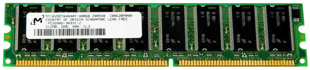 3D-11D144N64246-512M 512MB Module DDR PC3200 CL=3 non-ECC DDR400 2.6V 64Meg x 64 for Gateway E-4100 Desktop 5000694; 6617589