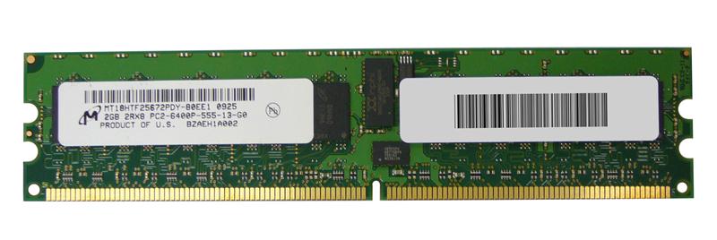 MT18HTF25672PDY-80EE1 Micron 2GB PC2-6400 DDR2-800MHz ECC Registered CL5 240-Pin DIMM Dual Rank Memory Module