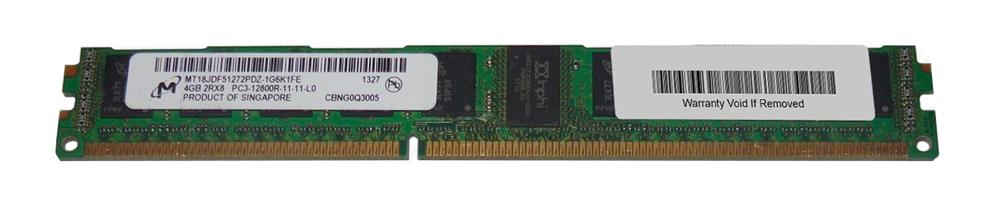 MT18JDF51272PDZ-1G6K1FE Micron 4GB PC3-12800 DDR3-1600MHz ECC Registered CL11 240-Pin DIMM Very Low Profile (VLP) Dual Rank Memory Module