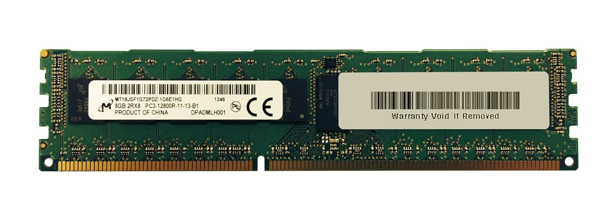 MT18JSF1G72PDZ-1G6E1HG Micron 8GB PC3-12800 DDR3-1600MHz ECC Registered CL11 240-Pin DIMM Dual Rank Memory Module