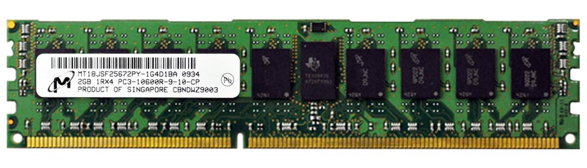MT18JSF25672PY-1G4 Micron 2GB PC3-10600 DDR3-1333MHz ECC Registered CL9 240-Pin DIMM Single Rank Memory Module