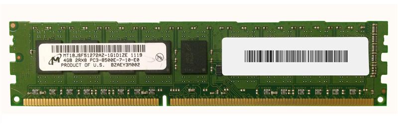 MT18JSF51272AZ-1G1D1ZE Micron 4GB PC3-8500 DDR3-1066MHz ECC Unbuffered CL7 240-Pin DIMM Dual Rank Memory Module