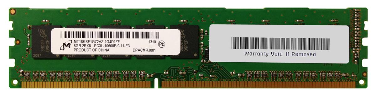 MT18KSF1G72AZ-1G4D1 Micron 8GB PC3-10600 DDR3-1333MHz ECC Unbuffered CL9 240-Pin DIMM 1.35V Low Voltage Dual Rank Memory Module