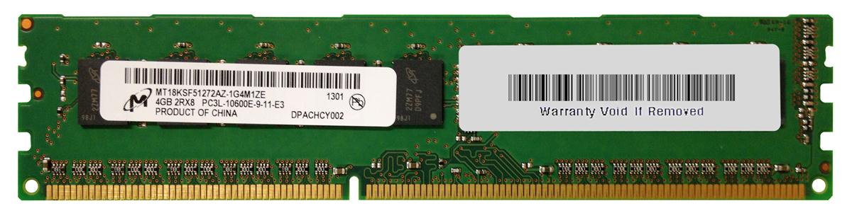MT18KSF51272AZ-1G4M1ZE Micron 4GB PC3-10600 DDR3-1333MHz ECC Unbuffered CL9 240-Pin DIMM 1.35V Low Voltage Dual Rank Memory Module