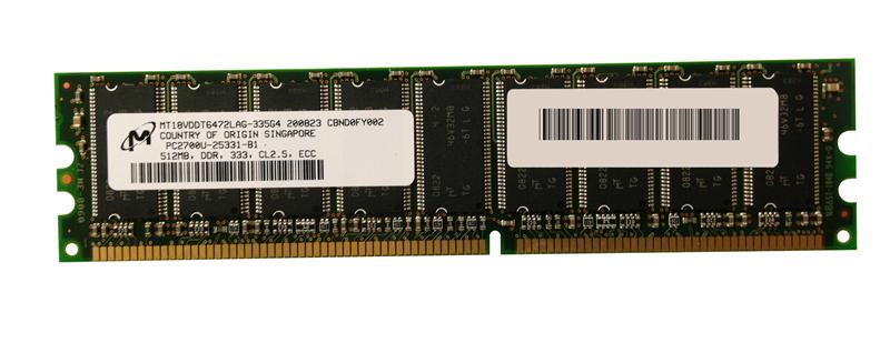 M4L-PC1333X72C25-512 M4L Certified 512MB 333MHz DDR PC2700 ECC CL2.5 184-Pin Dual Rank x8 DIMM
