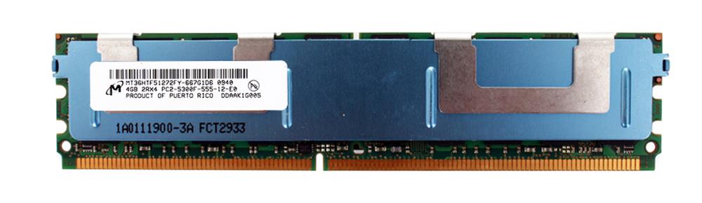 MT36HTF51272FY-667G1D6 Micron 4GB PC2-5300 DDR2-667MHz ECC Fully Buffered CL5 240-Pin DIMM Dual Rank Memory Module