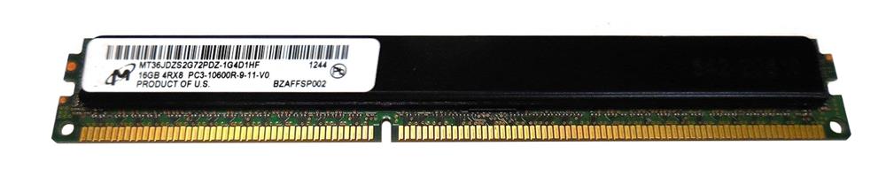 MT36JDZS2G72PDZ-1G4D1 Micron 16GB PC3-10600 DDR3-1333MHz ECC Registered CL9 240-Pin DIMM Very Low Profile (VLP) Quad Rank Memory Module