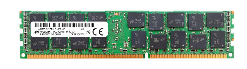 MT36JSF2G72PZ-1G6E1HE Micron 16GB PC3-12800 DDR3-1600MHz ECC Registered CL11 240-Pin DIMM Dual Rank Memory Module