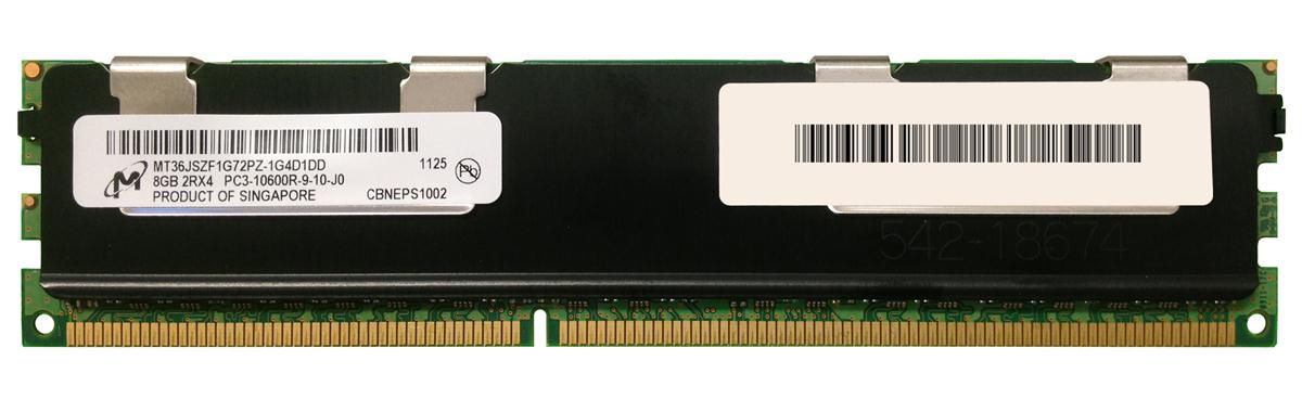 MT36JSZF1G72PZ-1G4D1DD Micron 8GB PC3-10600 DDR3-1333MHz ECC Registered CL9 240-Pin DIMM Dual Rank Memory Module