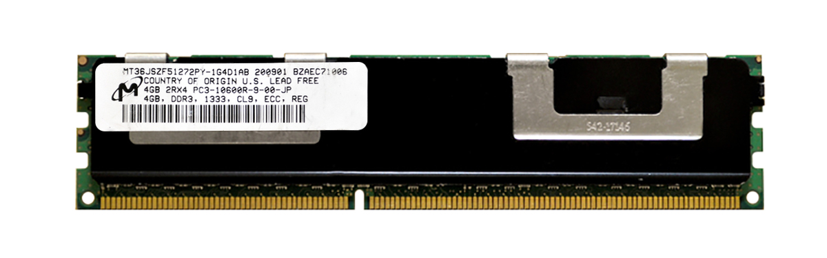 MT36JSZF51272PY-1G4D1 Micron 4GB PC3-10600 DDR3-1333MHz ECC Registered CL9 240-Pin DIMM Dual Rank Memory Module