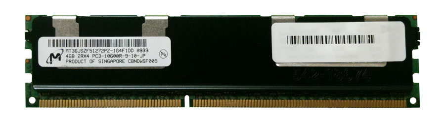 MT36JSZF51272PZ-1G4F1 Micron 4GB PC3-10600 DDR3-1333MHz ECC Registered CL9 240-Pin DIMM Dual Rank Memory Module