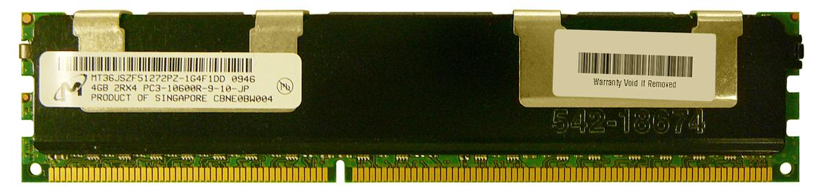 MT36JSZF51272PZ-1G4F1DD Micron 4GB PC3-10600 DDR3-1333MHz ECC Registered CL9 240-Pin DIMM Dual Rank Memory Module