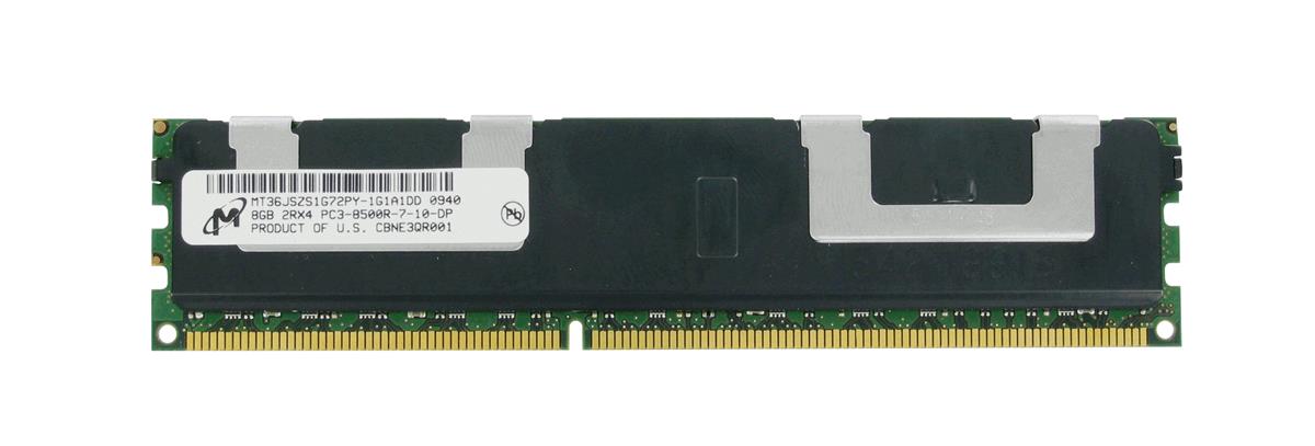 MT36JSZS1G72PY-1G1A1 Micron 8GB PC3-8500 DDR3-1066MHz ECC Registered CL7 240-Pin DIMM Dual Rank Memory Module