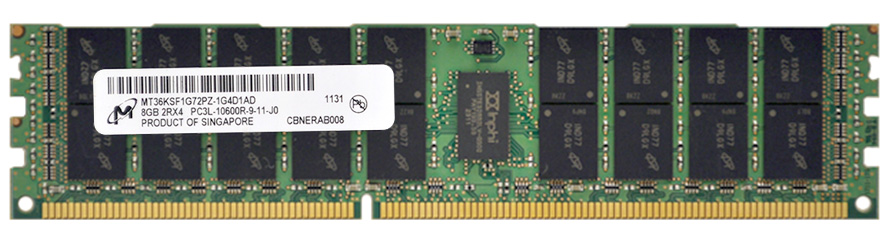 MT36KSF1G72PZ-1G4D1AD Micron 8GB PC3-10600 DDR3-1333MHz ECC Registered CL9 240-Pin DIMM 1.35V Low Voltage Dual Rank Memory Module