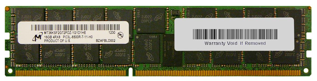 MT36KSF2G72PDZ-1G1D1 Micron 16GB PC3-8500 DDR3-1066MHz ECC Registered CL7 240-Pin DIMM 1.35V Low Voltage Quad Rank Memory Module