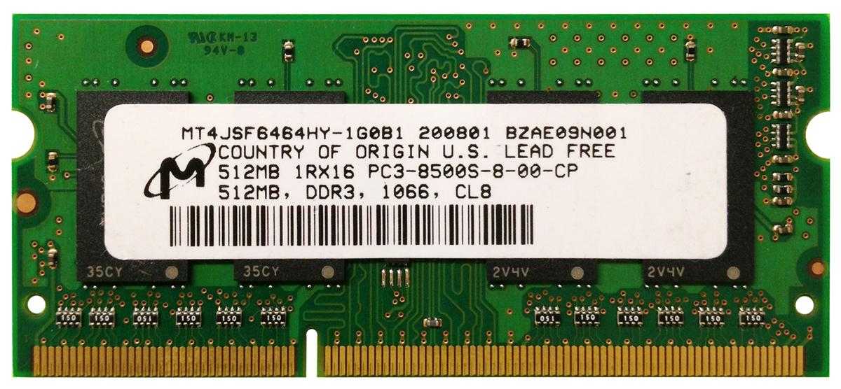 M4L-PC31066ND3S167S-1G M4L Certified 1GB 1066MHz DDR3 PC3-8500 Non-ECC CL7 204-Pin Single Rank x16 SoDimm