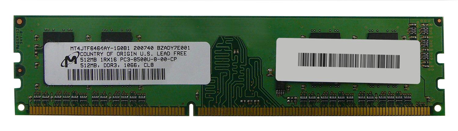 M4L-PC31066ND3S167D-512M M4L Certified 512MB 1066MHz DDR3 PC3-8500 Non-ECC CL7 240-Pin Single Rank x16 DIMM