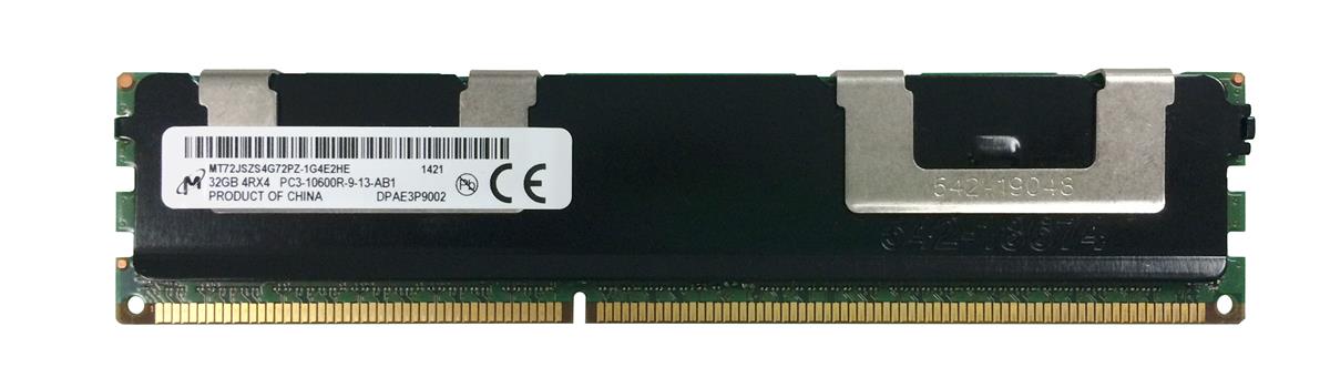 MT72JSZS4G72PZ-1G4E2 Micron 32GB PC3-10600 DDR3-1333MHz ECC Registered CL9 240-Pin DIMM Quad Rank Memory Module