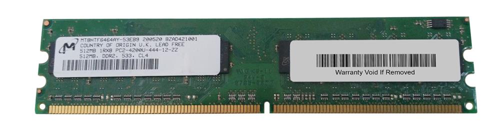 MT8HTF6464AY-53EB9 Micron 512MB PC2-4200 DDR2-533MHz non-ECC Unbuffered CL4 240-Pin DIMM Single Rank Memory Module