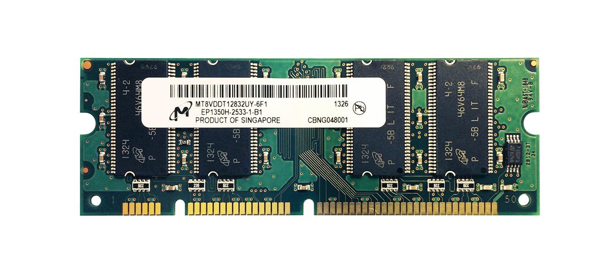 MT8VDDT12832UY-6F1 Micron 512MB PC2700 DDR-333MHz non-ECC Unbuffered CL2.5 100-Pin Dual Rank Memory