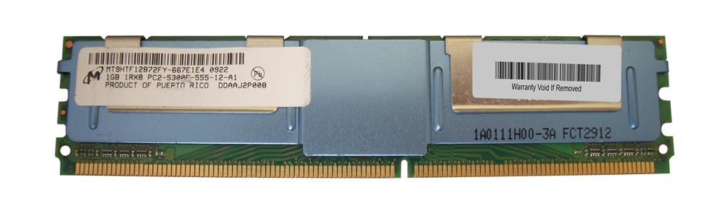 MT9HTF12872FY-667E1E4 Micron 1GB PC2-5300 DDR2-667MHz ECC Fully Buffered CL5 240-Pin DIMM Single Rank Memory Module