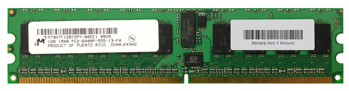 MT9HTF12872PY-80E Micron 1GB PC2-6400 DDR2-800MHz ECC Registered CL5 240-Pin DIMM Single Rank Memory Module